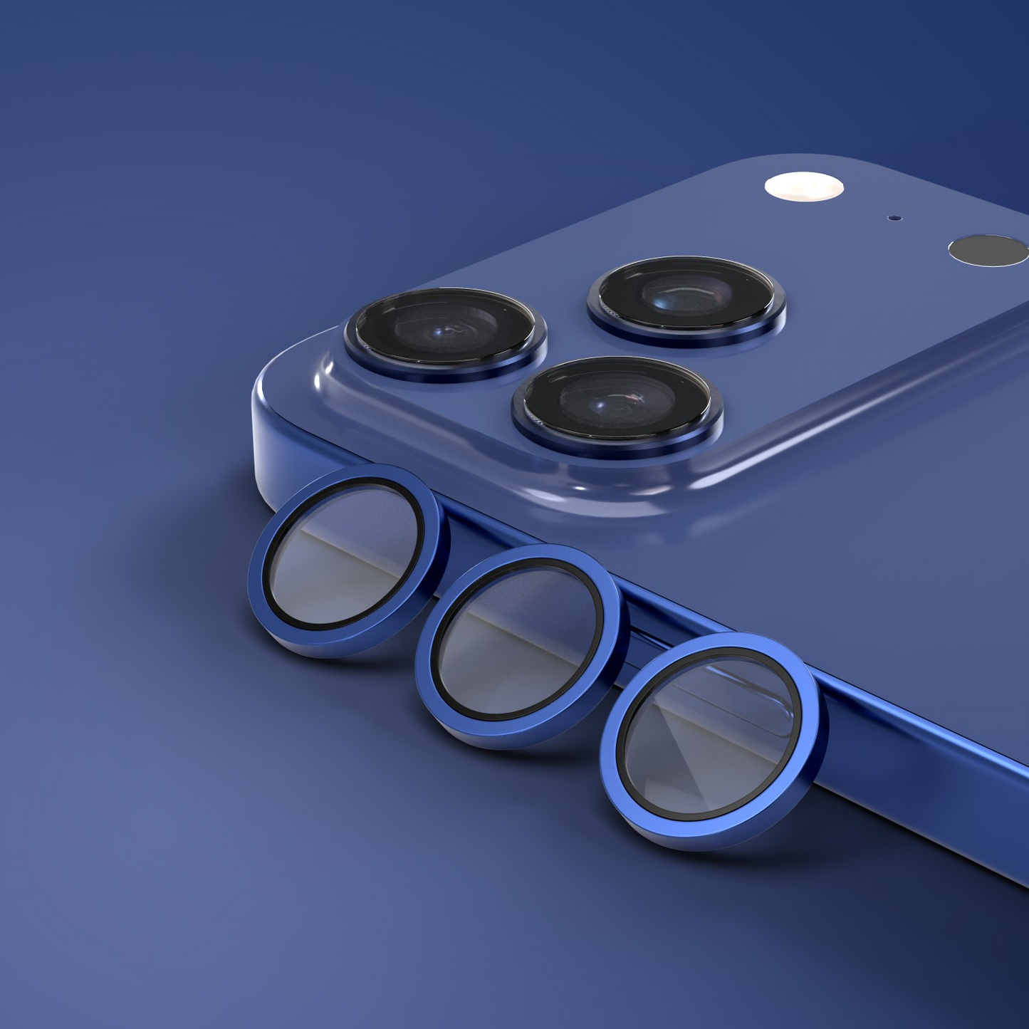 Protector de cámara trasera Etteri para Apple iPhone 17 Pro Max / 17 Pro, vidrio templado, azul