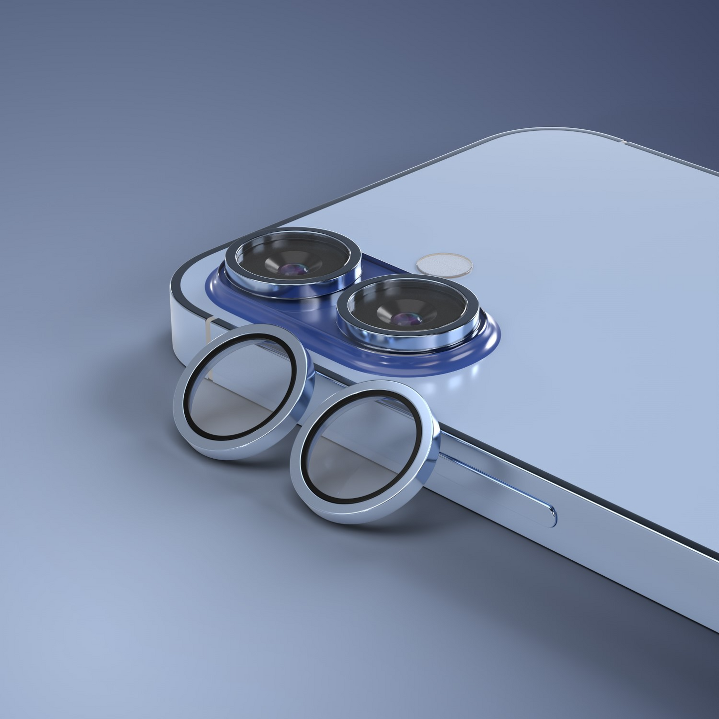 Protector de cámara trasera Etteri para Apple iPhone 17, vidrio templado, azul
