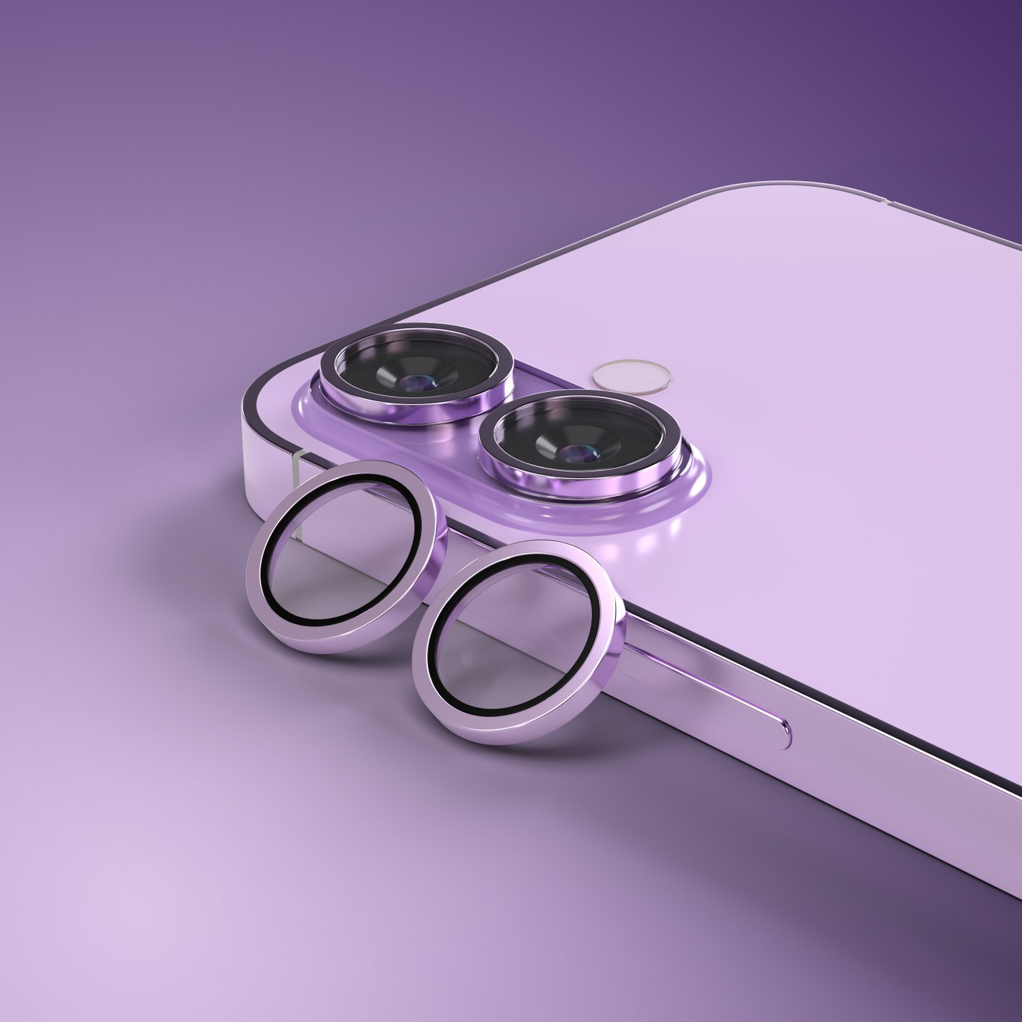 Protector de cámara trasera Etteri para Apple iPhone 17, vidrio templado, morado