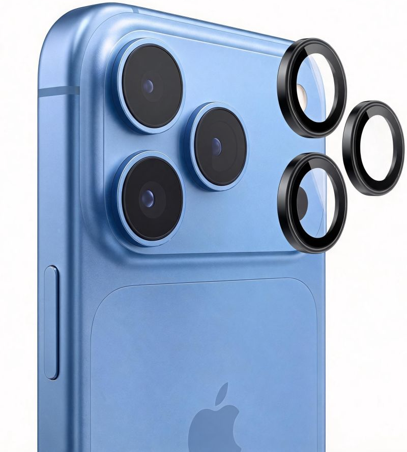 Protector de cámara trasera Tech-Protect CamRing Fit+ para Apple iPhone 18 Pro / 18 Pro Max, vidrio templado, negro