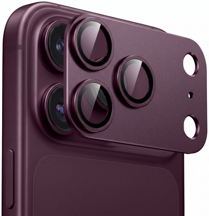 Protector de cámara trasera Tech-Protect CamFull Fit+ para Apple iPhone 18 Pro Max, vidrio templado, burdeos
