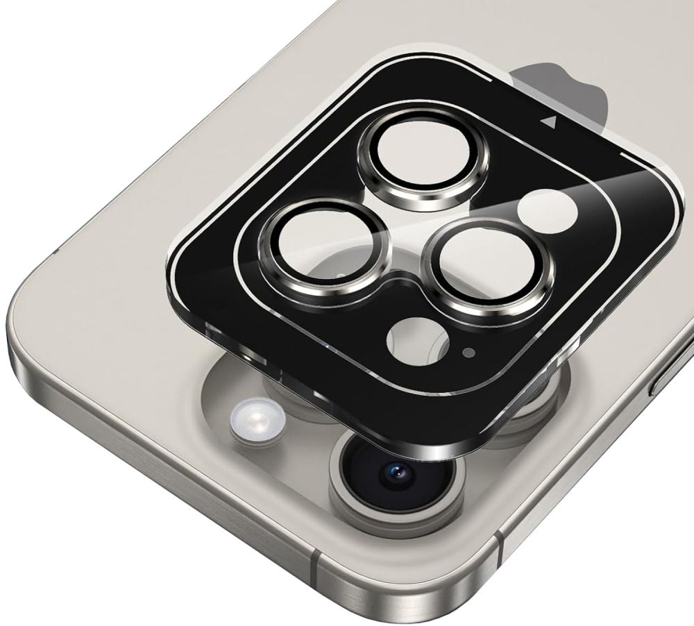 Funda protectora para la cámara trasera Tech-Protect CamRing PRO+ para Apple iPhone 14 Pro Max / 14 Pro, Cristal Templado, Negra
