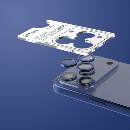 Protector de cámara trasera Etteri para Apple iPhone 17 Pro Max / 17 Pro, vidrio templado, azul