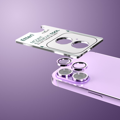 Protector de cámara trasera Etteri para Apple iPhone 17, vidrio templado, morado