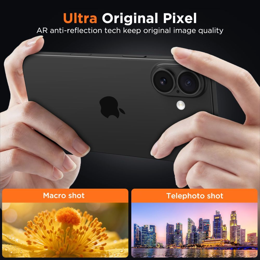 Protector de cámara trasera Tech-Protect CamFull Fit+ para Apple iPhone 17, Cristal Templado, Mate Transparente