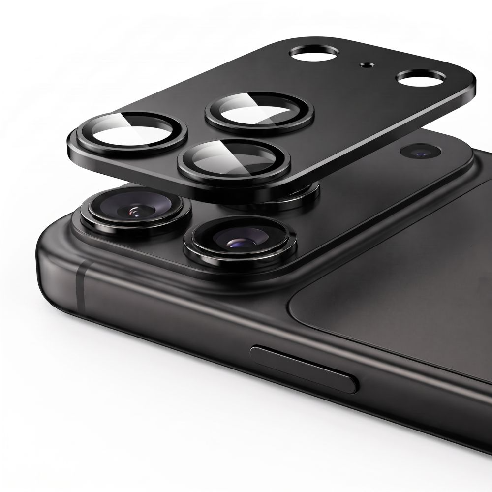 Protector de cámara trasera Tech-Protect CamFull Fit+ para Apple iPhone 18 Pro Max, vidrio templado, negro