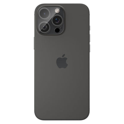 Spigen Optik Película Protectora de la Cámara Trasera para Apple iPhone 15 Pro Max / 15 Pro, Protección de Cristal, Pegamento Completo, Set 2 piezas, Transparente