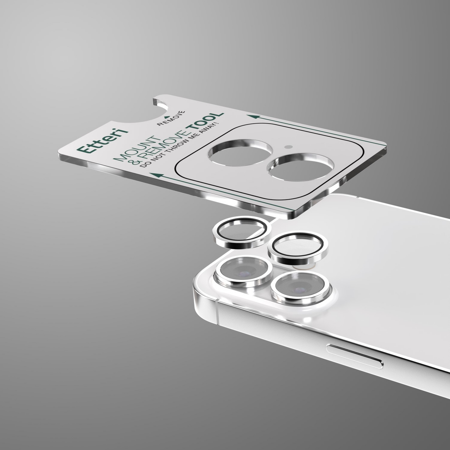 Protector de cámara trasera Etteri para Apple iPhone 17, vidrio templado, blanco