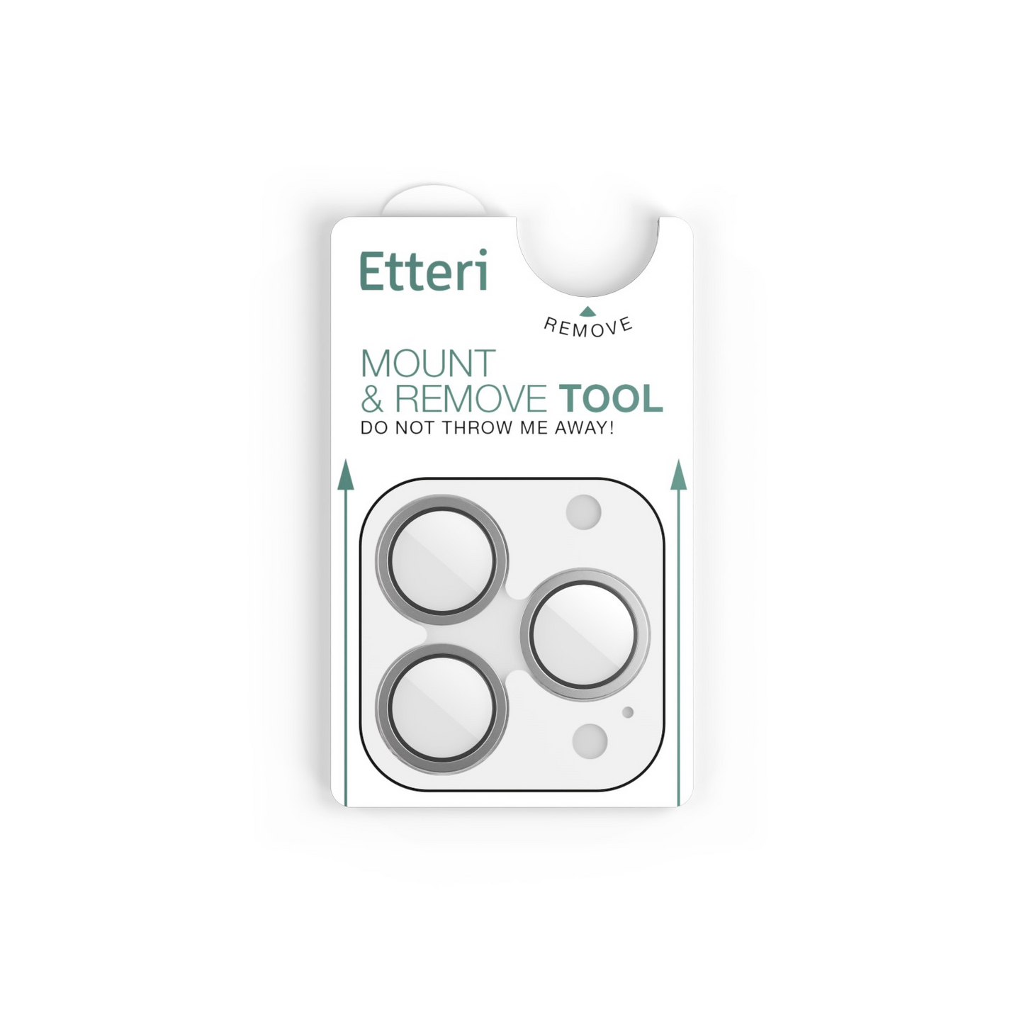 Protector de cámara trasera Etteri para Apple iPhone 17 Pro Max / 17 Pro, vidrio templado, gris