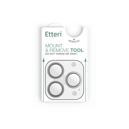 Protector de cámara trasera Etteri para Apple iPhone 17 Pro Max / 17 Pro, vidrio templado, gris