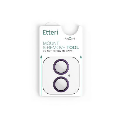 Protector de cámara trasera Etteri para Apple iPhone 17, vidrio templado, morado