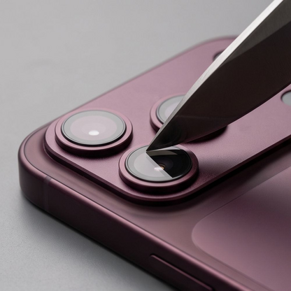 Protector de cámara trasera Tech-Protect CamFull Fit+ para Apple iPhone 18 Pro Max, vidrio templado, burdeos