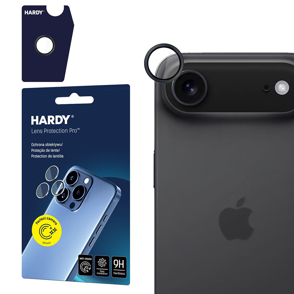 Lámina protectora para Cámara Trasera 3MK Hardy Protection Pro para Apple iPhone 17 Air, Cristal Templado, Negra