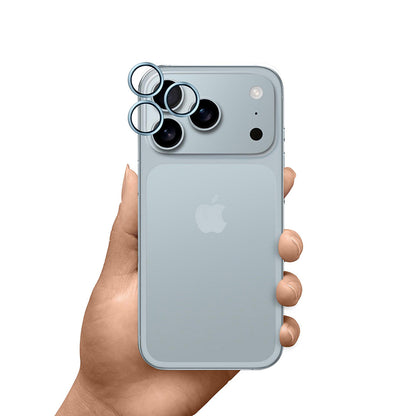 Protector de cámara trasera 3MK Hardy Protection Pro para Apple iPhone 17 Pro Max / 17 Pro, Cristal Templado, Azul.