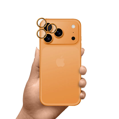 Protector de cámara trasera 3MK Hardy Protection Pro para Apple iPhone 17 Pro Max / 17 Pro, Cristal Templado, Naranja