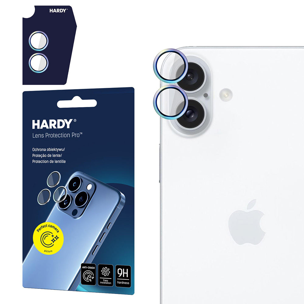 Protector de cámara trasera 3MK Hardy Protection Pro para Apple iPhone 17, Cristal Templado, Multicolor