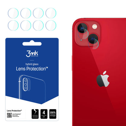Protector de pantalla para cámara trasera 3MK Protection para Apple iPhone 13, vidrio flexible, juego de 4 piezas, transparente