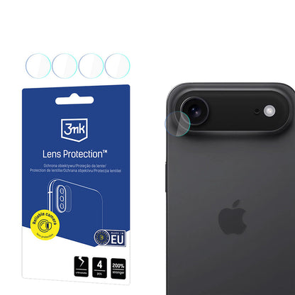 Protector de cámara trasera 3MK Protection para Apple iPhone 17 Air, Cristal Templado, Set de 4 piezas, Transparente