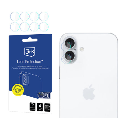 Película protectora para Cámara Trasera 3MK Protection para Apple iPhone 17, Cristal Templado, Set de 4 piezas, Transparente