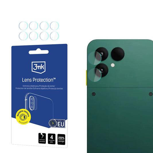Protector de pantalla para cámara trasera 3MK Protection para Fairphone 6, vidrio templado, juego de 4 piezas, transparente