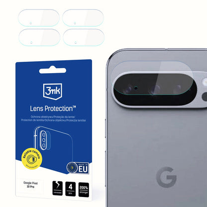 Protector de pantalla para cámara trasera 3MK Protection para Google Pixel 10 Pro, vidrio flexible, juego de 4 piezas, transparente