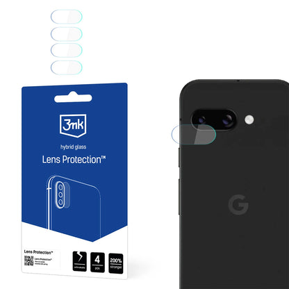Protector de pantalla para cámara trasera 3MK Protection para Google Pixel 9a, vidrio flexible, juego de 4 piezas, transparente