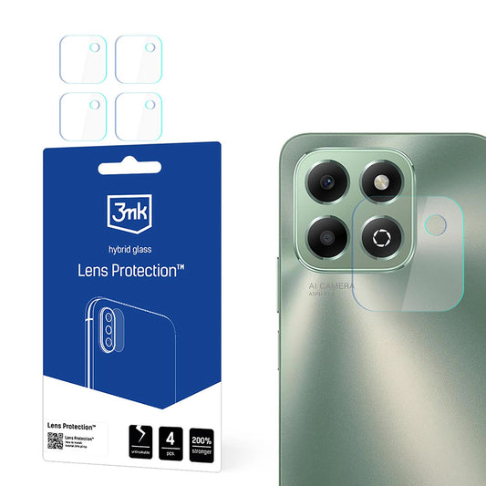 Protector de pantalla para cámara trasera 3MK Protection para Honor X6b, vidrio flexible, juego de 4 piezas, transparente