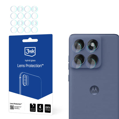 Protector de pantalla para cámara trasera 3MK Protection para Motorola Edge 60 Fusion, vidrio flexible, juego de 4 piezas, transparente
