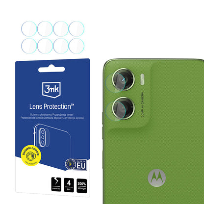 Lámina protectora para Cámara Trasera 3MK Protection para Motorola Moto G06, Cristal Templado, Set de 4 piezas, Transparente