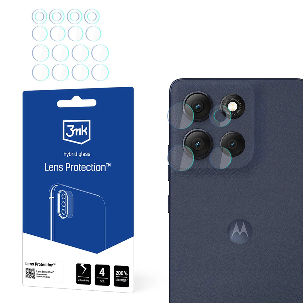 Protector de pantalla para cámara trasera 3MK Protection para Motorola Moto G86 Power / G86, vidrio flexible, juego de 4 piezas, transparente