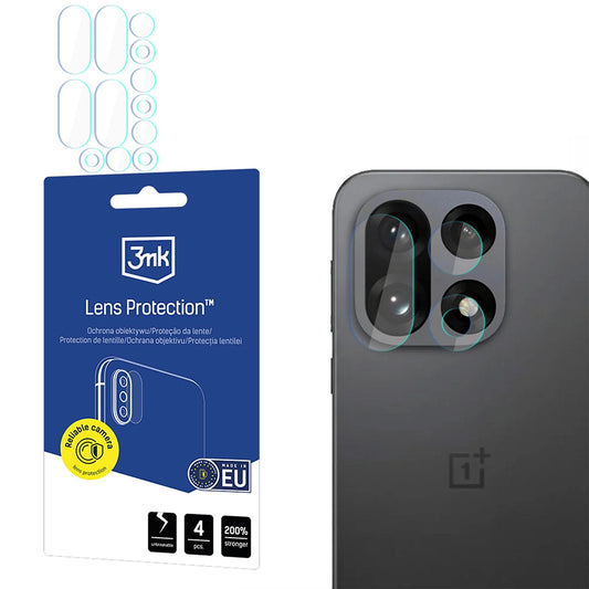 Protector de cámara trasera 3MK Protection para OnePlus 15, Cristal Templado, Set de 4 piezas, Transparente
