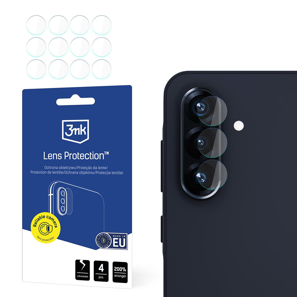 Protector de pantalla para cámara trasera 3MK Protection para Samsung Galaxy A26 A266, vidrio flexible, juego de 4 piezas, transparente