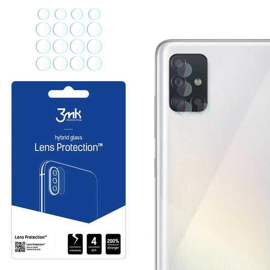 Protector de pantalla para cámara trasera 3MK Protection para Samsung Galaxy A52s 5G A528 / A52 5G A526, vidrio flexible, juego de 4 piezas, transparente