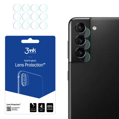 Protector de pantalla para cámara trasera 3MK Protection para Samsung Galaxy S21 5G G991, vidrio flexible, juego de 4 piezas, transparente