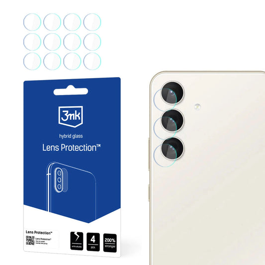 Protector de pantalla para cámara trasera 3MK Protection para Samsung Galaxy S24 S921, vidrio flexible, juego de 4 piezas, transparente