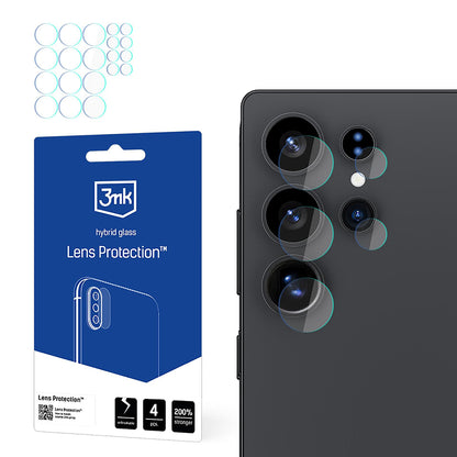 Protector de pantalla para cámara trasera 3MK Protection para Samsung Galaxy S25 Ultra S938, vidrio flexible, juego de 4 piezas, transparente
