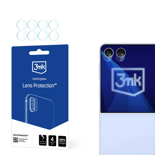 Protector de pantalla para cámara trasera 3MK Protection para Samsung Galaxy Z Flip7 F766, vidrio flexible, juego de 4 piezas, transparente
