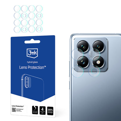 Protector de pantalla para cámara trasera 3MK Protection para Xiaomi 14T Pro / 14T, vidrio flexible, juego de 4 piezas, transparente