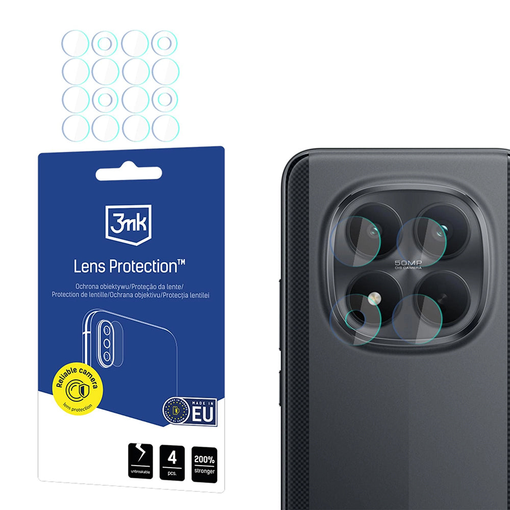 Protector de pantalla para cámara trasera 3MK Protection para Xiaomi Poco M8 Pro, vidrio templado, juego de 4 piezas, transparente