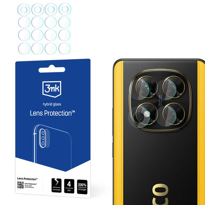 Protector de pantalla para cámara trasera 3MK Protection para Xiaomi Poco X7, vidrio flexible, juego de 4 piezas, transparente
