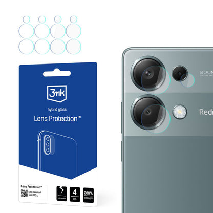 Protector de pantalla para cámara trasera 3MK Protection para Xiaomi Redmi Note 13 Pro 4G, vidrio flexible, juego de 4 piezas, transparente