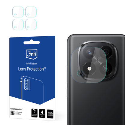 Protector de pantalla para cámara trasera 3MK Protection para Xiaomi Redmi Note 14 Pro+ 5G, vidrio flexible, juego de 4 piezas, transparente