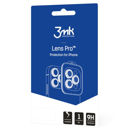 Protector de cámara trasera 3MK Protection Pro para Apple iPhone 17 Pro Max / 17 Pro, Cristal Templado, Multicolor