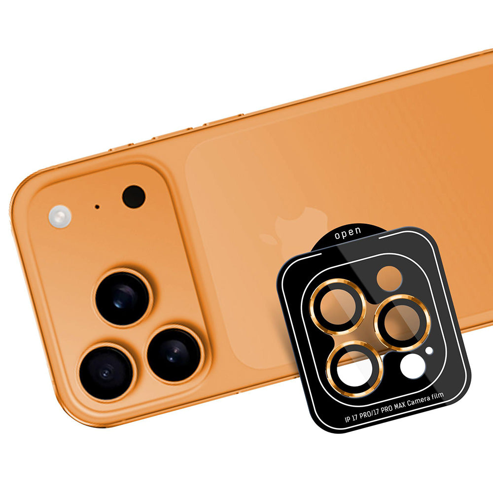 Protector de cámara trasera 3MK Protection Pro para Apple iPhone 17 Pro Max / 17 Pro, Cristal Templado, Naranja