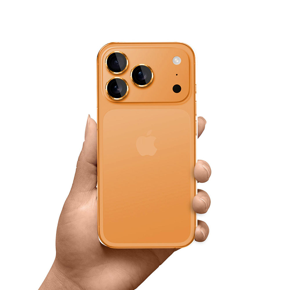 Protector de cámara trasera 3MK Protection Pro para Apple iPhone 17 Pro Max / 17 Pro, Cristal Templado, Naranja