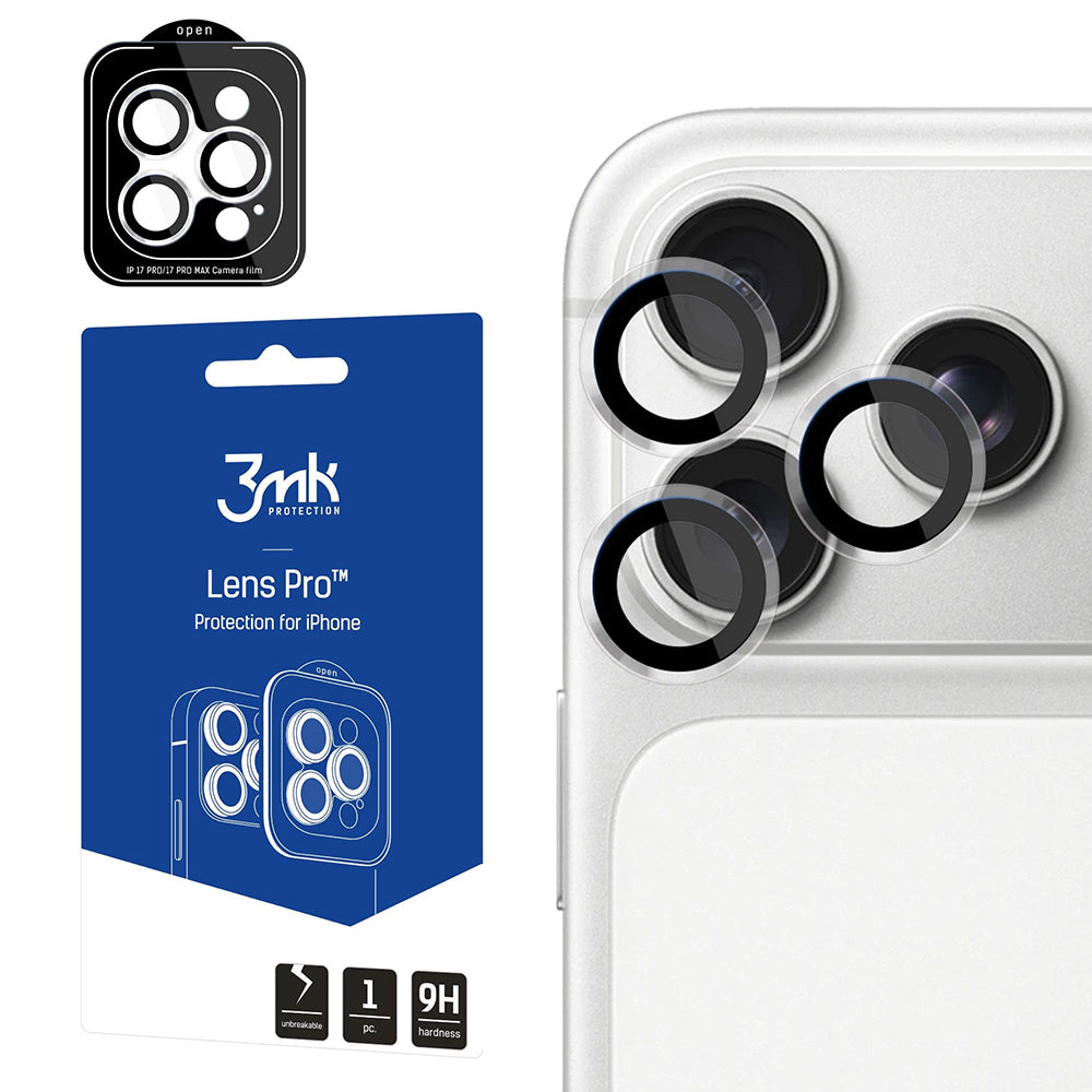 Protector de pantalla para cámara trasera 3MK Protection Pro para Apple iPhone 18 Pro / 18 Pro Max, vidrio templado, transparente