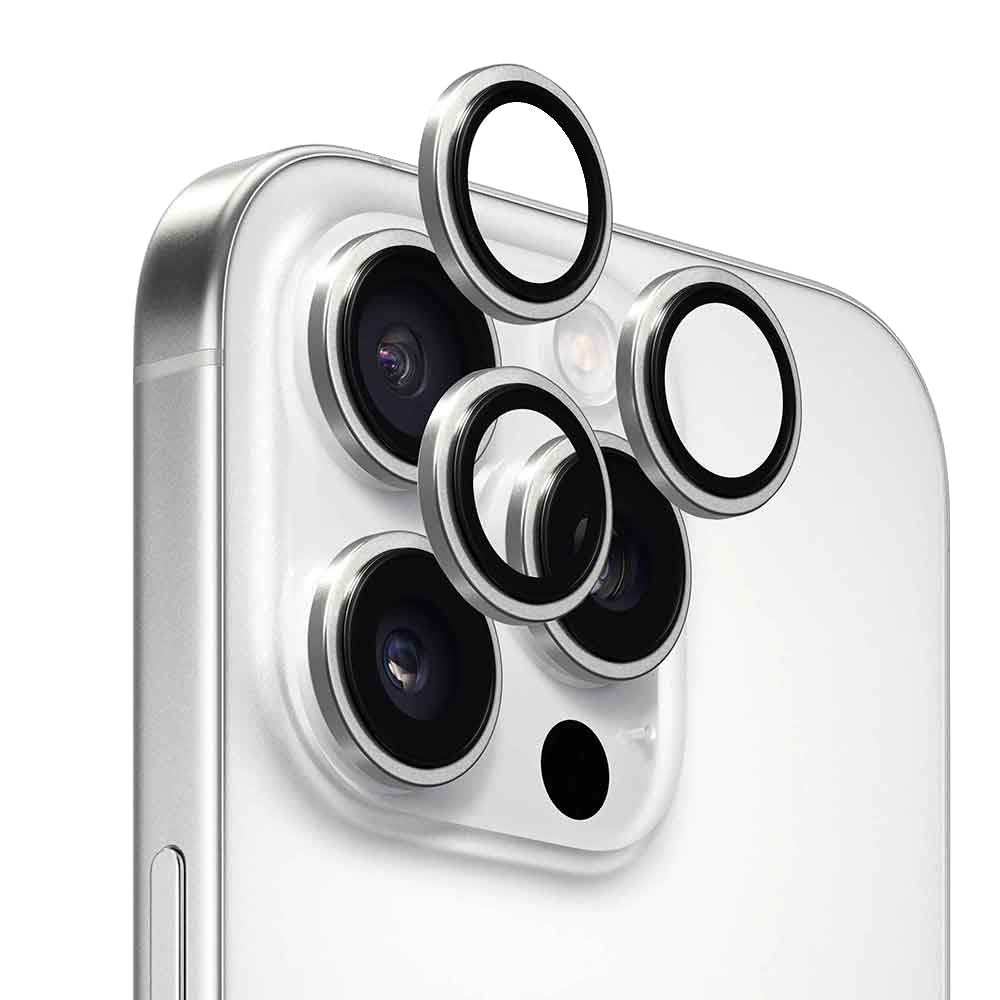 Protector de pantalla para cámara trasera Anank AR para Apple iPhone 16 Pro Max / 16 Pro, vidrio templado, plateado
