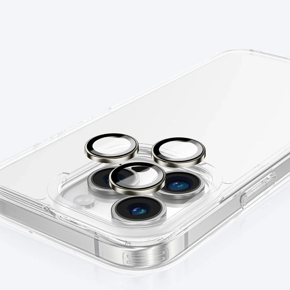 Protector de pantalla para cámara trasera Anank AR para Apple iPhone 16 Pro Max / 16 Pro, vidrio templado, plateado