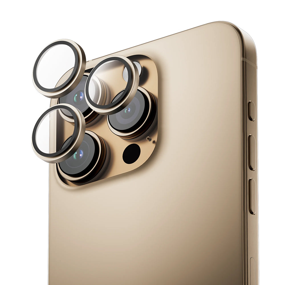Protector de pantalla para cámara trasera Anank AR para Apple iPhone 16 Pro Max / 16 Pro, vidrio templado, dorado