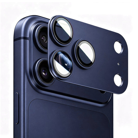 Protector de cámara trasera Blueo Integrated Metal para Apple iPhone 17 Pro Max, vidrio templado, azul oscuro